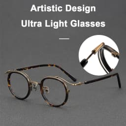 Brand Same Design Retro Round Designer Eyewear Fashion Trend High Quality Titanium Acetate Eyeglasses Luxury Ultralight Glasses