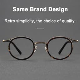 Brand Same Design Retro Round Designer Eyewear Fashion Trend High Quality Titanium Acetate Eyeglasses Luxury Ultralight Glasses