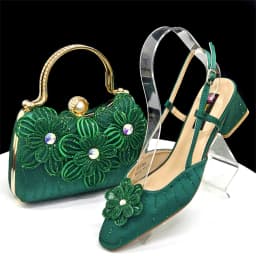 Venus Chan Italian Fashion Women's Elegant Orange Heels & Rhinestone Clutch Bag Set – Perfect for Parties and Special Occasions