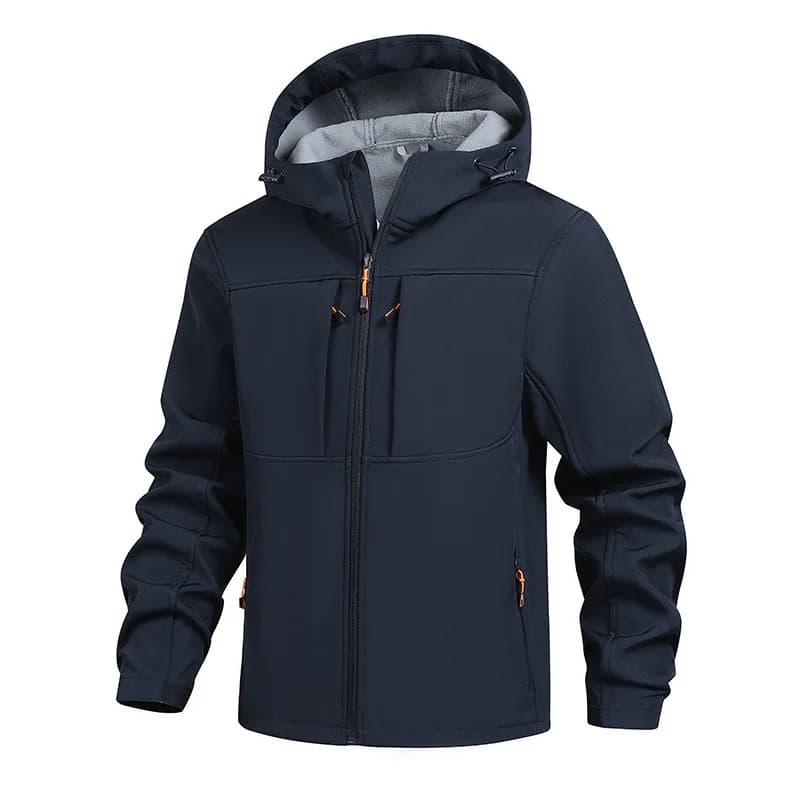 Men's Hooded Softshell Jacket Waterproof Lightweight Insulated Windbreaker Fleece Lined Rain Shell Jacket for Hiking Camping