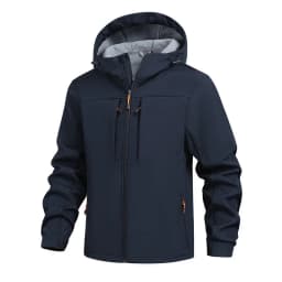 Men's Hooded Softshell Jacket Waterproof Lightweight Insulated Windbreaker Fleece Lined Rain Shell Jacket for Hiking Camping