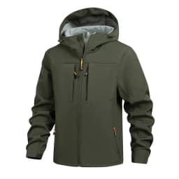 Men's Hooded Softshell Jacket Waterproof Lightweight Insulated Windbreaker Fleece Lined Rain Shell Jacket for Hiking Camping