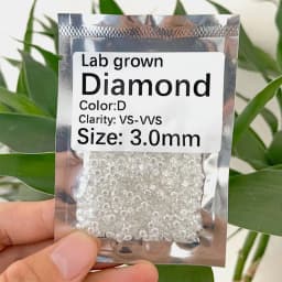 Melee CVD Lab Diamond 0.7mm 1mm 2mm 3mm Small Diamond Wholesale Tiny Diamond Side Stone D E Color VVS Lab Grown Diamond