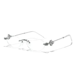 MOMOJA Women Luxury Small Oval Eyeglasses Frame Rimless Eyewear Frame Ultra Light High Quality Alloy Prescription Glasses 0803