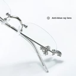 MOMOJA Women Luxury Small Oval Eyeglasses Frame Rimless Eyewear Frame Ultra Light High Quality Alloy Prescription Glasses 0803