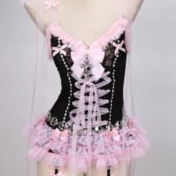 Pastel Goth Y2K Pink Tops for Women Gothic Punk Rock Vkei Grunge Emo Gyaru Corset Gothic Lolita Clothing 2000s 90s Scene Core