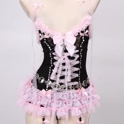 Pastel Goth Y2K Pink Tops for Women Gothic Punk Rock Vkei Grunge Emo Gyaru Corset Gothic Lolita Clothing 2000s 90s Scene Core