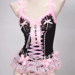 Pastel Goth Y2K Pink Tops for Women Gothic Punk Rock Vkei Grunge Emo Gyaru Corset Gothic Lolita Clothing 2000s 90s Scene Core