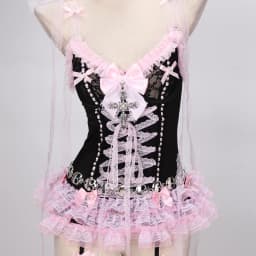 Pastel Goth Y2K Pink Tops for Women Gothic Punk Rock Vkei Grunge Emo Gyaru Corset Gothic Lolita Clothing 2000s 90s Scene Core