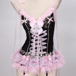 Pastel Goth Y2K Pink Tops for Women Gothic Punk Rock Vkei Grunge Emo Gyaru Corset Gothic Lolita Clothing 2000s 90s Scene Core