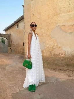 Wmstar Long Dresses Women Wholesale Deep V Neck Solid Loose Sleeveless New in Summer Holiday Floral Dress Drop Shopping 2025