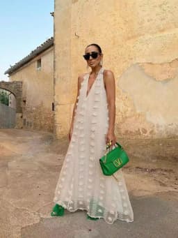 Wmstar Long Dresses Women Wholesale Deep V Neck Solid Loose Sleeveless New in Summer Holiday Floral Dress Drop Shopping 2025