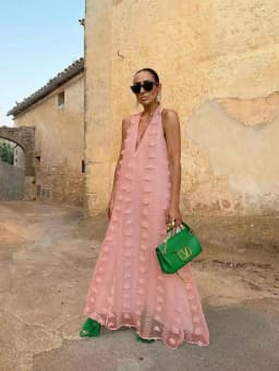 Wmstar Long Dresses Women Wholesale Deep V Neck Solid Loose Sleeveless New in Summer Holiday Floral Dress Drop Shopping 2025