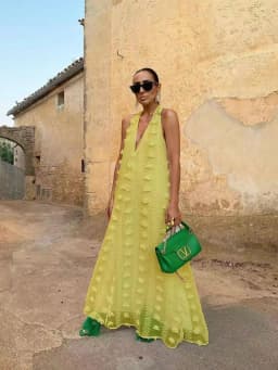 Wmstar Long Dresses Women Wholesale Deep V Neck Solid Loose Sleeveless New in Summer Holiday Floral Dress Drop Shopping 2025