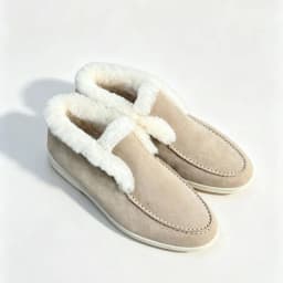Fur Loafers Flat Shoes Women's Suede Slippers 2026 Quality Casual Shoes Women's Winter Wool Snow Boots