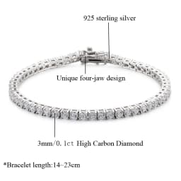 OEVAS 3mm High Carbon Diamond Tennis Bracelet S925 Sterling Silver Plated 18K Gold Lab Diamond Bracelet Fine Jewelry Wholesale