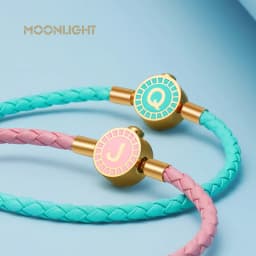 Classic A-Z Initial Letters Bracelets For Women Stainless Steel Genuine Braided Leather Bracelet Couple Birthday Jewelry Gifts