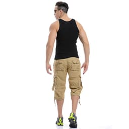 Summer Pure Cotton Men's Cropped Pants Oversized Casual Shorts Multi Pocket Tooling Capri Pants Men Cargo Pant AF5820