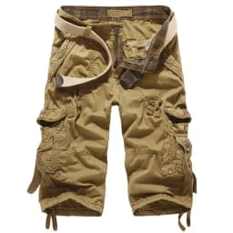Summer Pure Cotton Men's Cropped Pants Oversized Casual Shorts Multi Pocket Tooling Capri Pants Men Cargo Pant AF5820