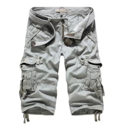Summer Pure Cotton Men's Cropped Pants Oversized Casual Shorts Multi Pocket Tooling Capri Pants Men Cargo Pant AF5820