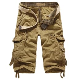 Summer Pure Cotton Men's Cropped Pants Oversized Casual Shorts Multi Pocket Tooling Capri Pants Men Cargo Pant AF5820