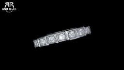 AnuJewel 2.2mm D Color Moissanite Princess Eternity Band Ring 925 Sterling Silver Wedding Band For Women Jewelry Wholesale