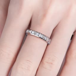 AnuJewel 2.2mm D Color Moissanite Princess Eternity Band Ring 925 Sterling Silver Wedding Band For Women Jewelry Wholesale