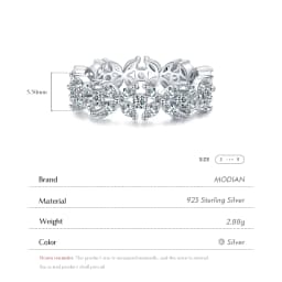 MODIAN Classic 925 Sterling Silver Clear CZ Dazzling Flower Stackable Finger Ring For Women 2021 Party Fine Female Jewelry Anel