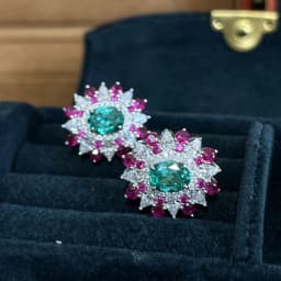 Exquistie 925 Silver Earrings for Women Fashion Vintage Lab Emerald Ear Stud Dazzling Moissanite Earring Fine Jewelry