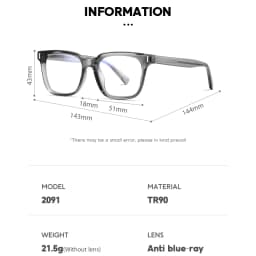 TR90 Blue Light Blocking Men's Square Glasses Radiation Protection Eyeglasses Women Transparent Fashion Eyewear