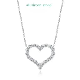 Smyoue 2CT Pass Tested Moissanite Heart Necklace for Women S925 Silver Plated Platinum Simulated Diamonds Pendant Birthday Gift