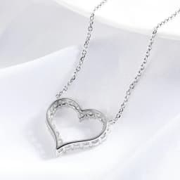 Smyoue 2CT Pass Tested Moissanite Heart Necklace for Women S925 Silver Plated Platinum Simulated Diamonds Pendant Birthday Gift