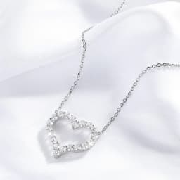 Smyoue 2CT Pass Tested Moissanite Heart Necklace for Women S925 Silver Plated Platinum Simulated Diamonds Pendant Birthday Gift
