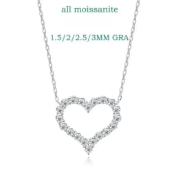 Smyoue 2CT Pass Tested Moissanite Heart Necklace for Women S925 Silver Plated Platinum Simulated Diamonds Pendant Birthday Gift