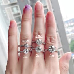 NKHOG Real 3 Carat Moissanite Rings For Women 925 Sterling Silver Classic 6 Claws Engagement Band Jewelry Romantic Wedding Ring
