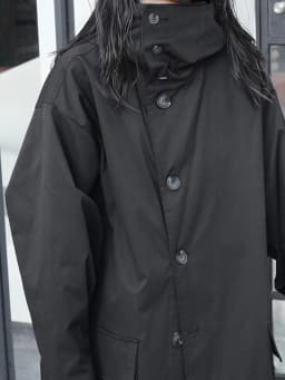 Lautaro Spring Autumn Long Oversized Black Trench Coat with Hood Dark Academia Aesthetic Luxury Designer Clothes for Women 2022