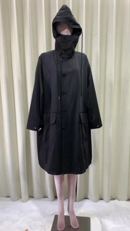 Lautaro Spring Autumn Long Oversized Black Trench Coat with Hood Dark Academia Aesthetic Luxury Designer Clothes for Women 2022