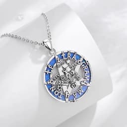 Eudora 925 Sterling Silver Pentagram Pendant for Man Women 18k Gold Opal Tetragrammaton Amulet Necklace Witch Jewelry Personalit