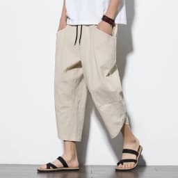 2026 Summer Men's Pants Chinese Style Cotton Linen Harem Pants Men Breathable Beach Pants Casual Calf-Lenght Trousers Streetwear
