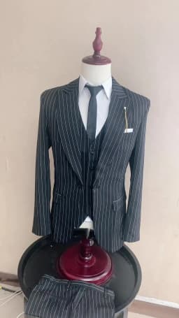 2024 Men Suits Stripe Blazer Wedding Male Groom Tuxedos Suit with Pants 3 Pieces (Jacket+Pants+Vest) Costume Homme