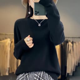 Autumn Winter 100% Merino Wool Sweater Women First Line Seamless Half-high Collar Pullover Basis Casual Cashmere Knit Solid Tops