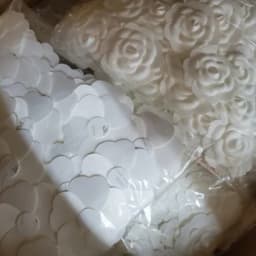 50pcs/bag White Flowers Stickers Party Decoration Accessories for Gift Box, 5.5cm /7.5cm