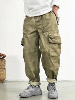 High Quality Vintage Cargo Pants For Men Plus Size Distressed Straight Pants Japanese Streetwear Harajuku Khaki Baggy Trousers