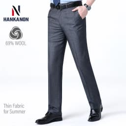 Brand New High-end Men's Wool Pants -Wool Blend Thin Fabric for Summer,Business Formal Dress Pants,Wool Blend Trousers