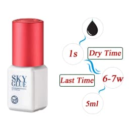 Original Korea Eyelash Extensions Sky Glue with Red Cap 1-2 Seconds Dry Time 6-7 Weeks Fastest and Strongest Glue