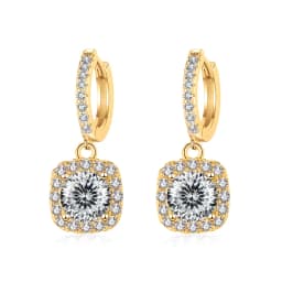 JoyceJelly 1ct Moissanite Earrings 18 Color Choice Solid Sterling Silver 925 Plated 18K Gold Fine Jewelry For Women WeddingParty