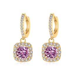 JoyceJelly 1ct Moissanite Earrings 18 Color Choice Solid Sterling Silver 925 Plated 18K Gold Fine Jewelry For Women WeddingParty