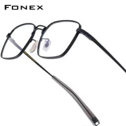 FONEX Titanium Glasses Frame Men New Brand Design Square Eyeglasses Male High Quality Ultralight Japanese Custom Eyewear DRX8827