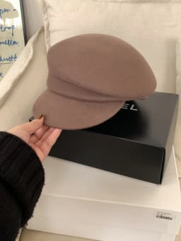 High-end Asymmetrical Woolen Newsboy Hat Women's autumn-winter Octagon Hat Painter Beret Hat Vintage Fez Hat M401
