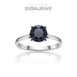 GIGAJEWE 1ct 6.5mm Round Cut D VVS1 Moissanite 925 Silver Ring Diamond Test Passed Fashion Claw Setting Girl Women Gift